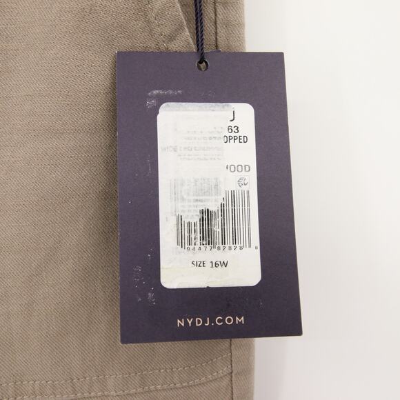 NYDJ Pants Wide Leg Cropped Capri Tan Khaki Linen Blend Plus Size 16W NWT - Picture 8 of 12